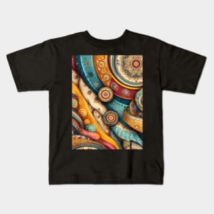 Vibrant Vistas: Celebrating Indian Elegance through Sari Textiles, Rajput Paintings, and More Kids T-Shirt